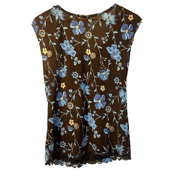 Vintage Old Navy Y2K Sheer Babydoll Top XL Brown Fairy Whimsigoth Fairycore - Picture 3 of 6